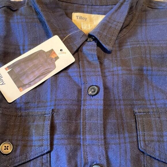 Tilley Women’s Brushed Flannel Shirt Blue New - Picture 3 of 4